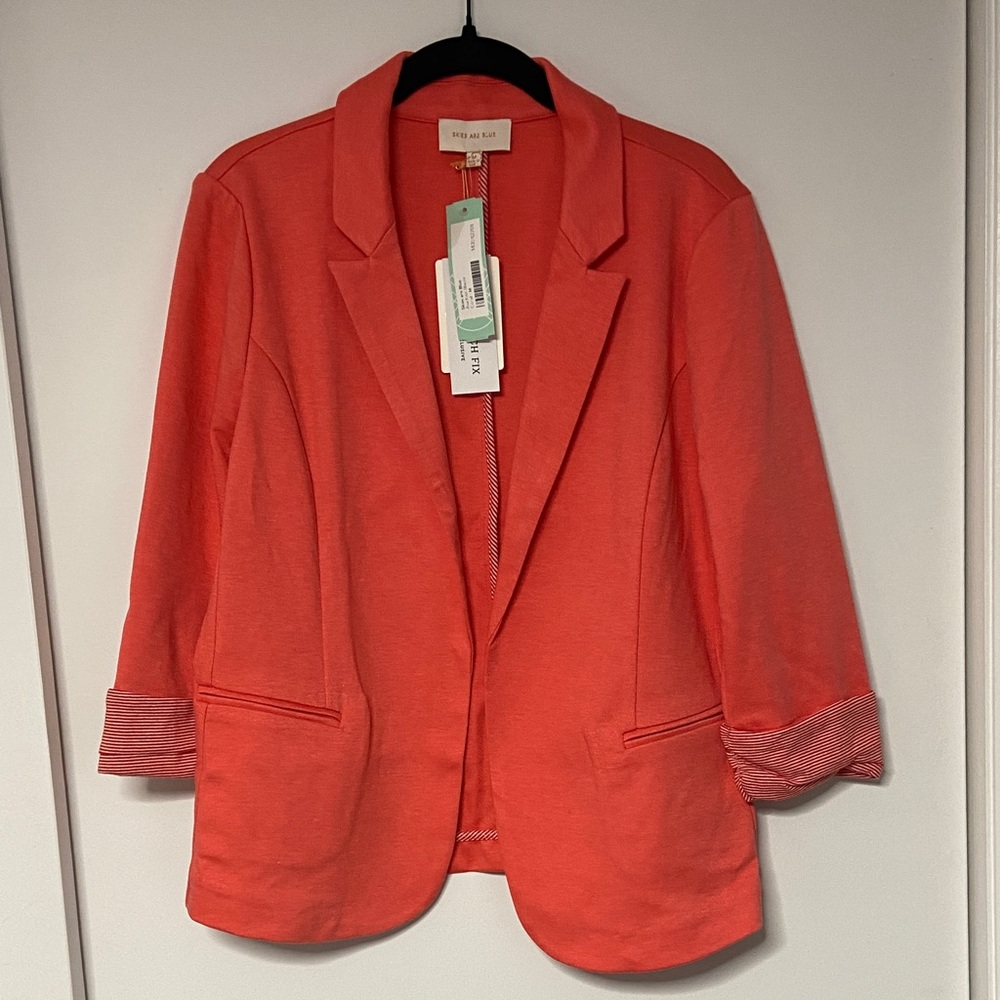 Skies Are Blue Vibrant Coral Blazer